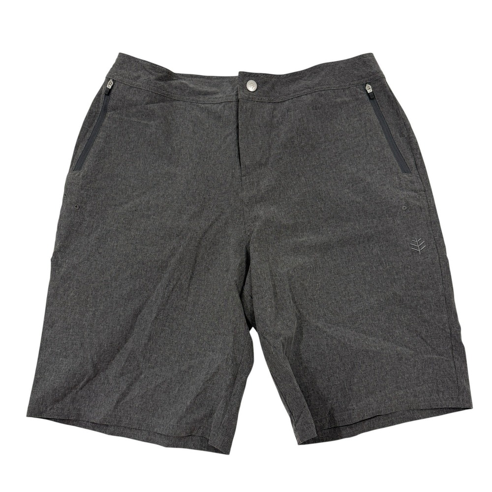 Coolibar Gray Schooner‎ Boardshort UPF 50+ Zip Pockets Bermuda Shorts Size 6